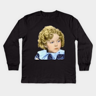 Shirley Temple Blue Kids Long Sleeve T-Shirt